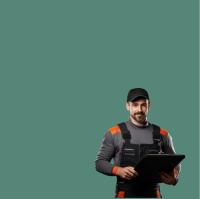 Fond vert avec homme